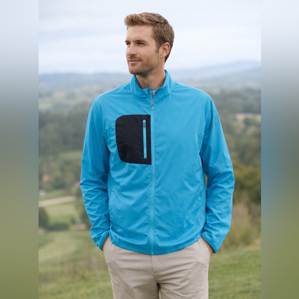 Peter Millar Featherweight Full-Zip Jacket Blue M… - image 1